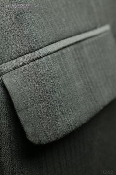 Vest đen sọc nhuyễn 2 nút (bộ) TG42